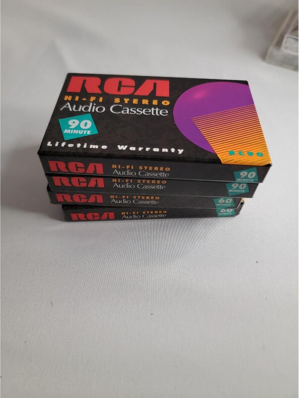 Lot Of 4 - RCA Hifi Stereo Audio Cassette 90 Min RC90 Tape Recordable Blanks